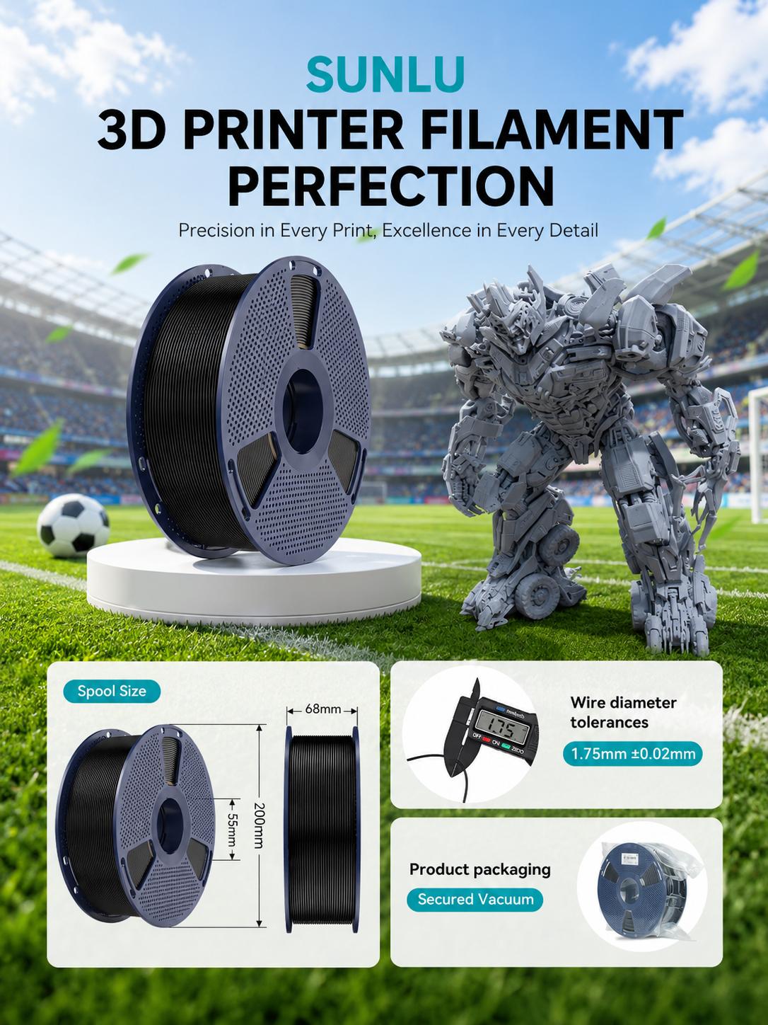 [SAVE 40% BULK BUY] SUNLU PLA Series Filament 1.75mm 10 Roll Bundle | Mix & Match 10kg | Print Farm Wholesale Pack | Compatible with FDM 3D Printers