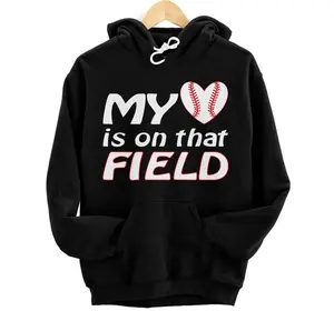 Softball Baseball Gift My Heart is on that Field Mom WoUnisex Hoodie, Sweatshirt, T-Shirt