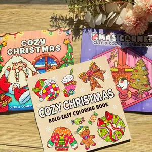 Christmas Coloring Book Set, 3 Cute Holiday-Themed Activity Books, Relaxing Art Therapy, Perfect Gift for Kids & Adults