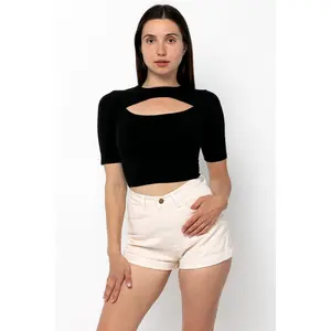 83071GD - Cut Out Crop Top