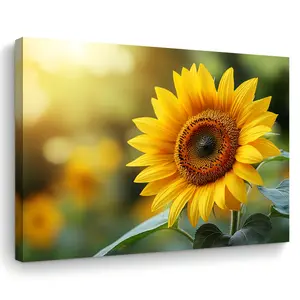 Charming Sunflower Canvas Wall Art - Wooden Frame Print for Living Room, Bedroom, Kitchen, and Office Decoration - Perfect Christmas Gift, Suitable for Room Decoration