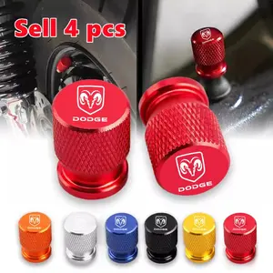 Car Wheel Tire Air Valve Caps Stem Cover Accessories, for Dodge RAM 1500 Journey Durango Charger Dart Challenger, Aluminum Material