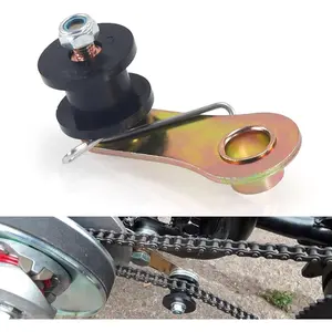 Chain Tensioner, Heavy Duty Chain Roller Tensioner with Spring, Iron Chain Adjuster Sprocket Guide, Universal for Most ATVs, Motorcycles, Mini Bikes (Black)