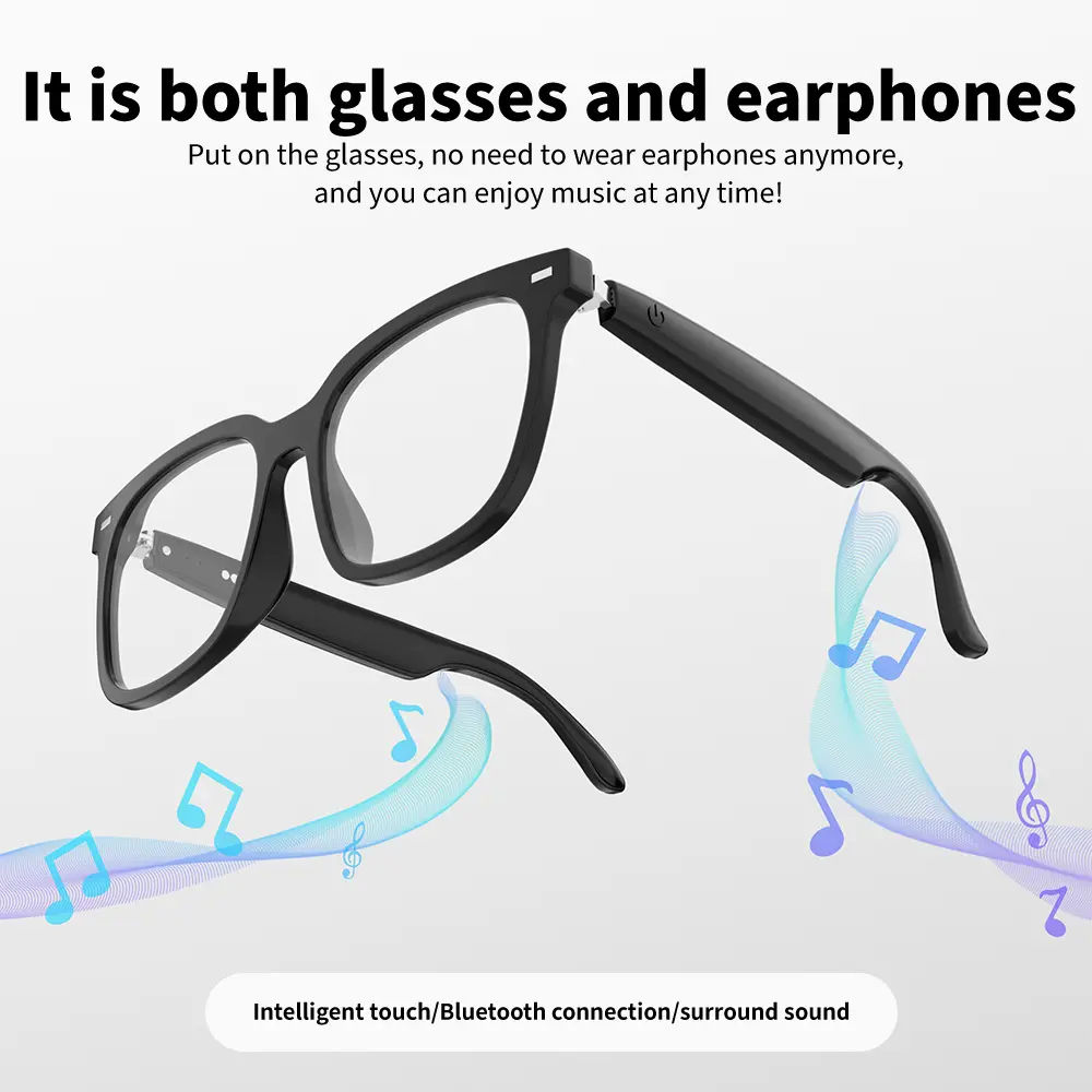 A15 Smart Audio Glasses, Touch Control, Stereo Sound, Bluetooth 5.4, Fast Charging, IPX4 Water Resistant, 35g Lightweight, for Travel & Outdoor Adventure, Perfect Tech Gift for Men Women & Father's Day