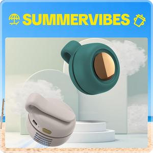 Summervibes Portable Silent Mini Bladeless Electric Fan with Rotating Body and Three-speed Adjustable Silent Cooling, Clip-on Fan, Waist-mounted Fan, Suitable for Outdoor Travel and Office Use, Summer Gift