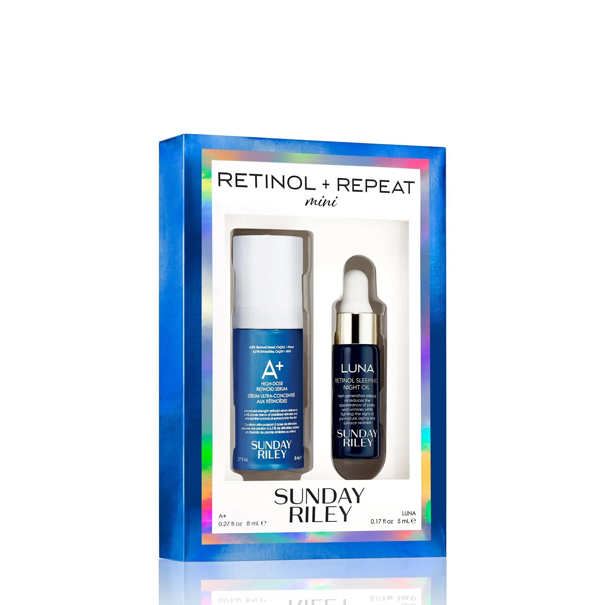 Retinol Skincare Serum and Oil Set for a Youthful Glow, Travel-Friendly & Fragrance-Free Botanical Blend, 2 Items