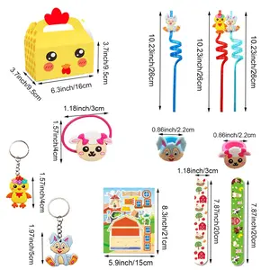 84 Pcs Farm Animal Party Supplies, Birthday Party Gifts, School Classroom Prizes, Party Celebration Gift Bags, Birthday Rewards