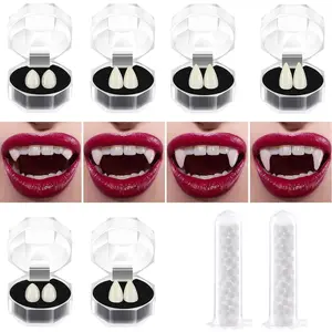 6 Pairs Vampire Fangs – Cosplay Costume Props, Halloween Party Favors, Spooky Accessories & TikTok Viral Costume,accessories masks ornaments Gifts scene accessories
