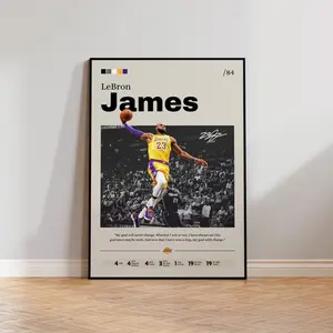 LeBron James Artistic Poster - Basketball Sports Wall Art Print, Room Decoration, Home Decor