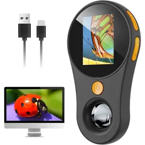 Macro Handheld Digital Microscope Fixed Focus,  2" IPS Screen 500X Mini Microscope Camera Magnifying Glass, PC Compatible, Portable Pocket Microscopes for  Science Edu Fun Birthday Gifts