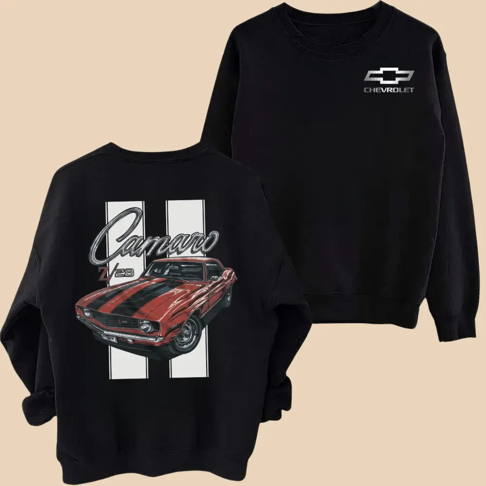 Chevrolet Camaro Vintage Sweatshirt 2 Sides, Cotton Casual Crewneck Tee, Gift For Her Him, Summer Tee, Racing Fan, Gift For Car Lover, Country Tee