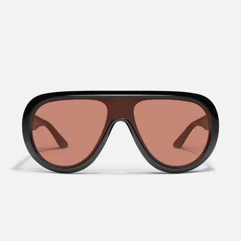 QUAY - SET LIST Tinted Lens Glasses Aviator Sunglasses Aviator Shield Shape Standard Arms Exposed Inner Core Detail