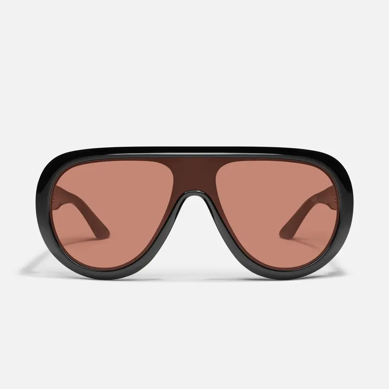QUAY - SET LIST Tinted Lens Glasses Aviator Sunglasses Aviator Shield Shape Standard Arms Exposed Inner Core Detail