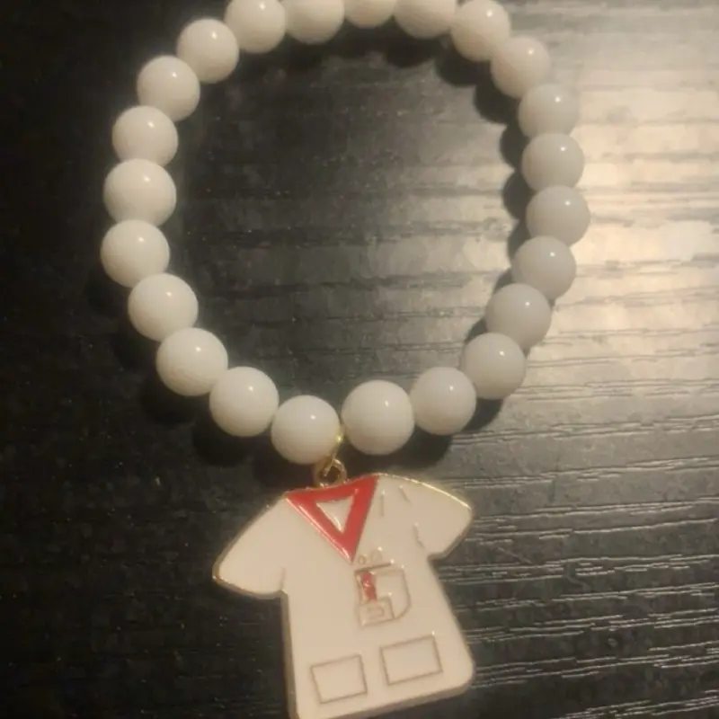 Medical Charmed Beaded Bracelet - 8mm Beads, Tended to Medical Professionals, Includes Doctors, Nurses, RNs, and CNAs, Durable & Lightweight Design