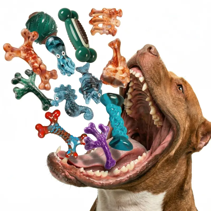 Apasiri 7 Indestructible Dog Chew Toys for Medium & Large Dogs