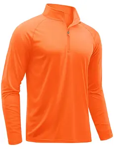 Men's 1/4 Zip Shirt UPF 50+ Quick Dry Lightweight Long Sleeve for Hiking Running Rashguard Outdoor Sports Clothing Sports Casual Wear Outdoorfun Plain