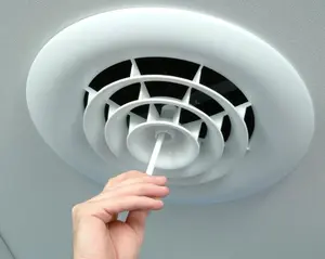 Havaco Quick Connect HT-GB-R1BD White Round Ceiling Diffuser and 8 in. Boot with Butterfly Damper