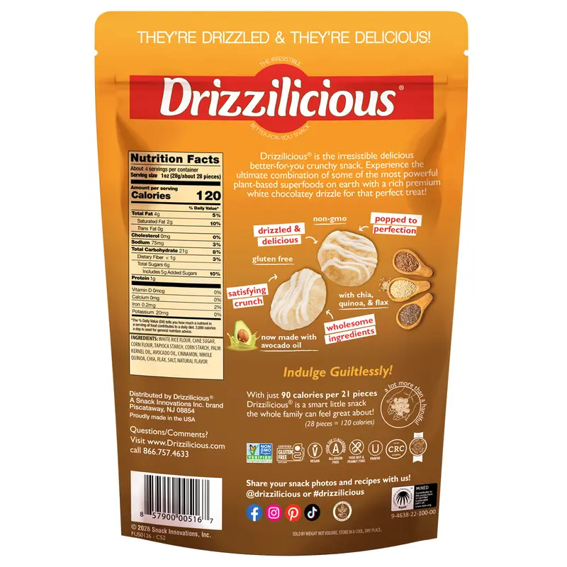 6 Pack - Drizzilicious Cinnamon Swirl Mini Rice Cakes 4oz
