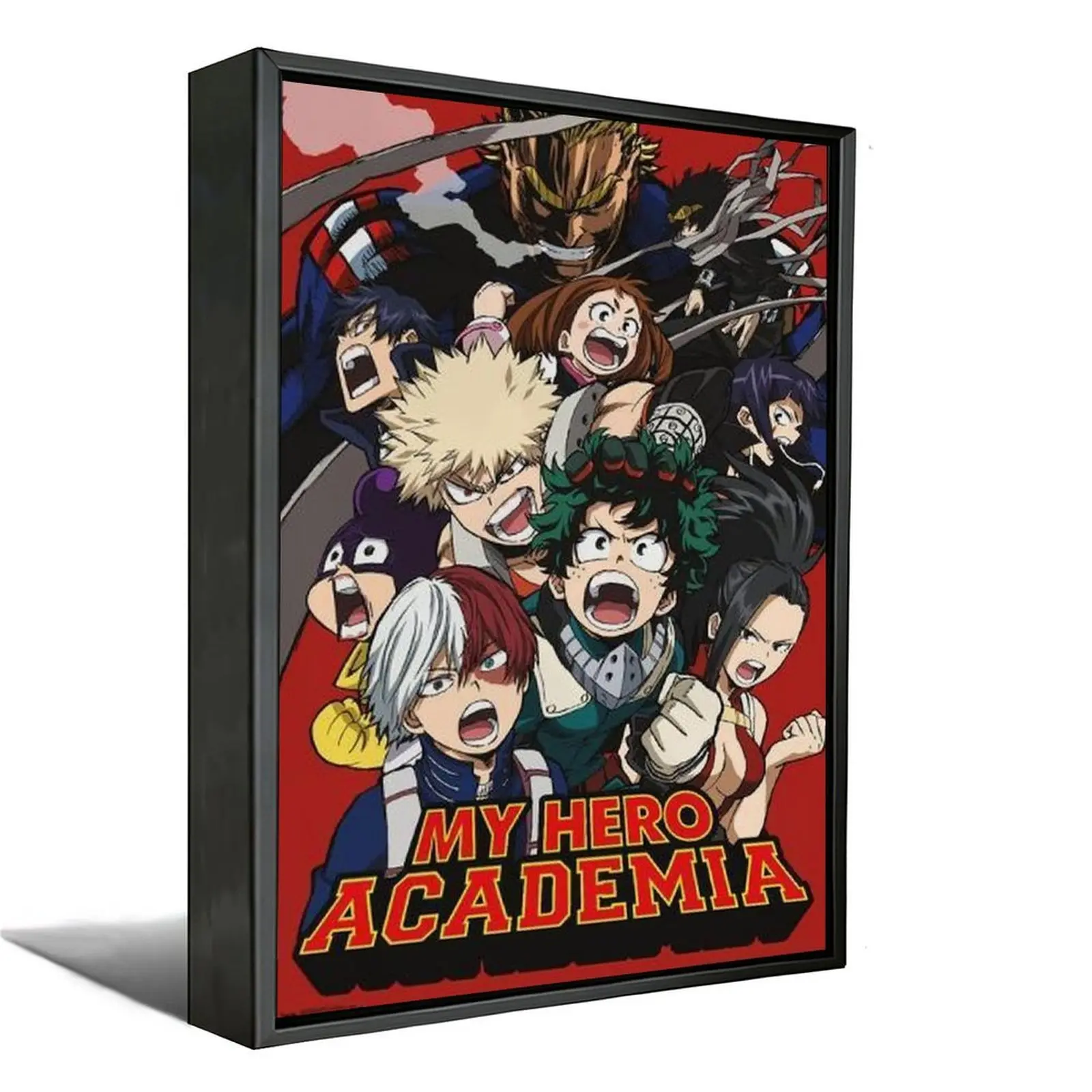 My Hero Academia Group Poster, Deku Bakugo Todoroki Anime Canvas Print, Colorful Hero Wall Art for Bedroom, Dorm and Game Room Decor