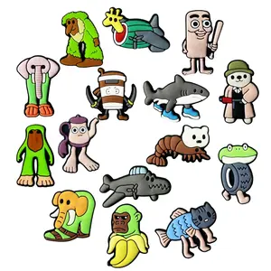 30pcs Set Italian Brainrot Meme Shoe Charms for Crocs Tralalero Tralala Funny Meme Shoe Charms Fun CLogs Decorations Doll Funny Gifts for Fans