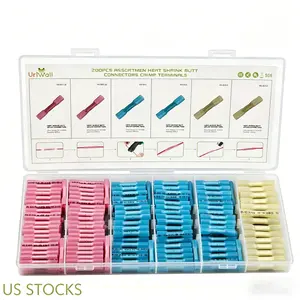200Pcs Heat Shrink Wire Connectors Assortment Waterproof Crimp Electrical Terminals Kit