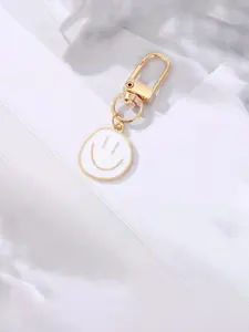 Simple Keychain Pendant With Irregular Circular Happy Expression, Available In Multiple Colors, Can Be Hung On Keys, Bags Or Headphone Cases, Simple And Versatile, A Small Gift For Friends, Affordable Small Gift.