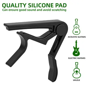 Guitar Capo for Acoustic and Electric Guitar 6 String, Premium ukulele Capos, Clip Capo, Clamp Capos, Black