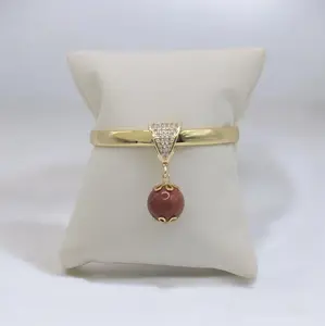 Bangle with Aventurine ball pendant
