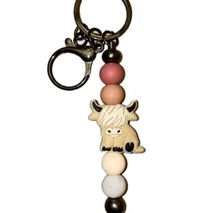 Highland cow keychain