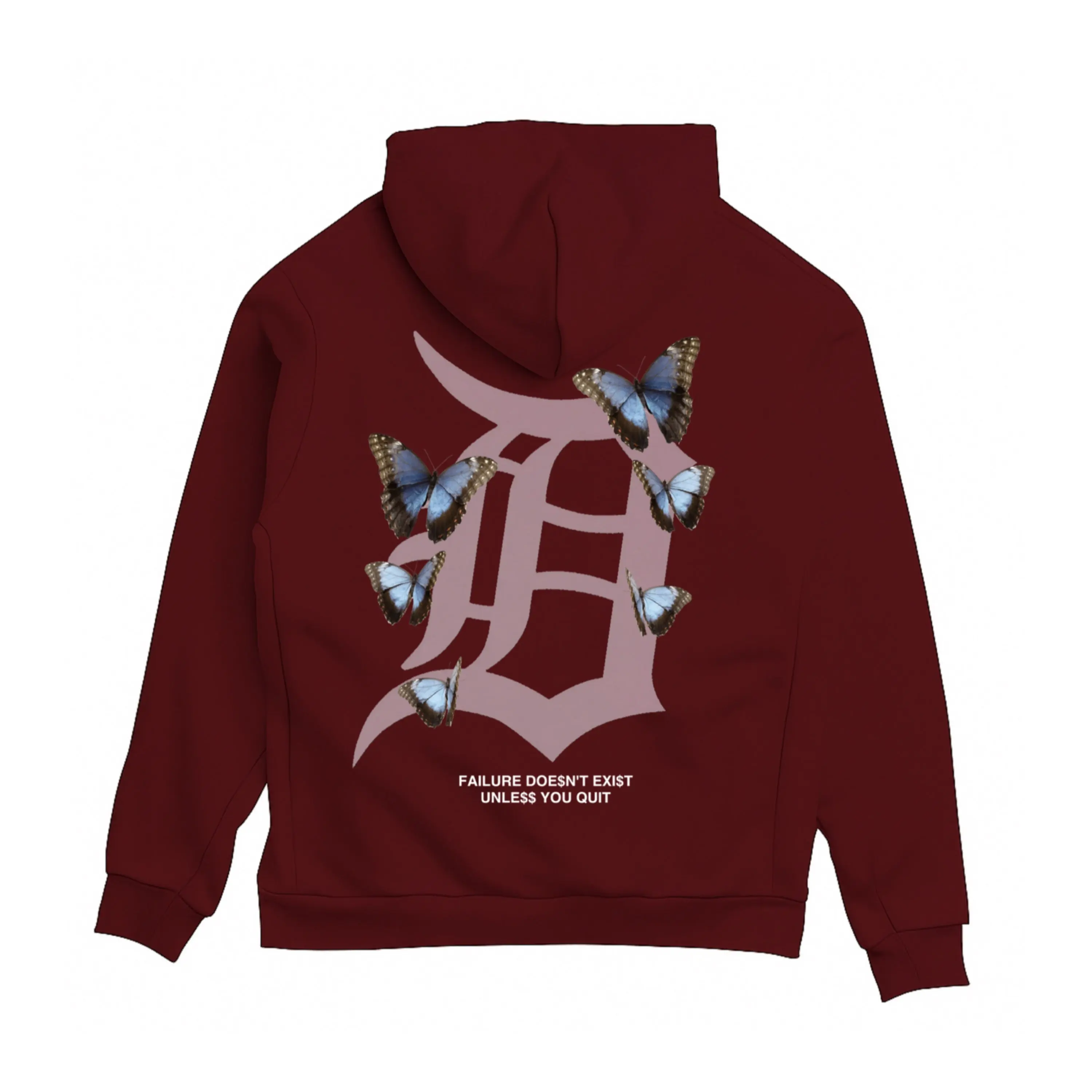 ‘DREAMS & BUTTERFLIES’ HOODIE (BURGANDY) ‘DREAMS & BUTTERFLIES’ HOODIE (BURGANDY)