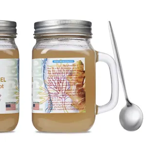 Sea Moss gel with Manuka honey and Ginger root, raw Manuka honey from New Zealand | Net WT. 16 OZ (453g) In a glass jar with a sturdy handle
