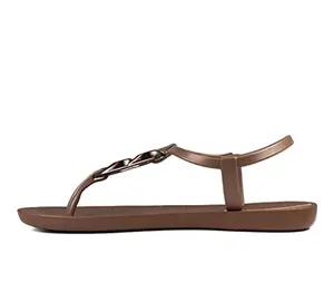Ipanema Women's Class Connect Sandals - Comfortable and Trendy Open Toe T-Strap Sandals with Adjustable Back Strap Closure, Brown/Brown, 9