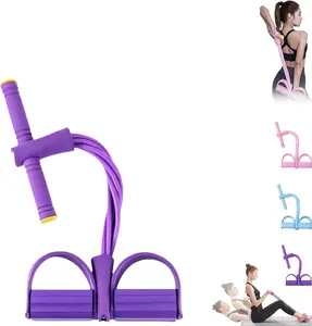 8 Tube Pedal Resistance Device,Multifunction Tension Rope,Adjustable 8-Tube Stretch Band with Handle,Multi Function Pedal Resistance Band for Women Men Home Workouts,Yoga,Resistance Training