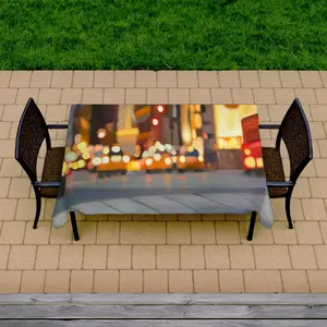 360 stand Gray Blurred York Design Tablecloth - 58x102 in., Picnic Dining Table & Outdoor Patio Cover, Household Kitchen Linen Textile