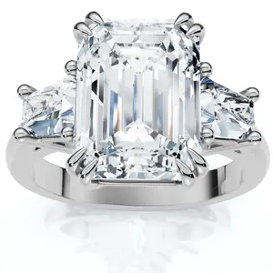 Certified 4.40Ct Emerald Diamond Engagement Ring 14k Gold or Platinum Lab Grown