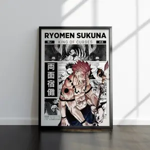 Sukuna Jujutsu Kaisen Anime Poster Unframed Poster Unframed, JJK Manga Poster Unframed, Gift For Ryomen Sukuna Fan, Gift for Anime Fan, Home Wall Decor, Manga Poster Unframed