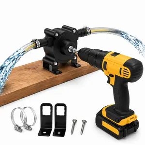 Portable Hand-Drill-Powered Pump (1-Pack), Fits 3/4-Inch Hoses, Self-Priming Centrifugal Water Pump, Compact Household Rapid Transfer Pump, High-Efficiency Portable Liquid Pump Compatible for DeWalt, for Milwaukee, for Makita, for Bosch