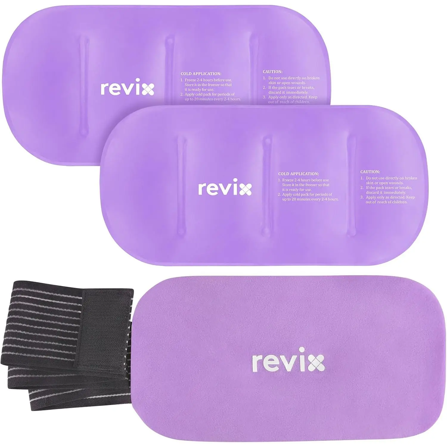 REVIX 2-Pack Ice Packs for tough workouts, Reusable Hot & Cold Gel Wraps Soft