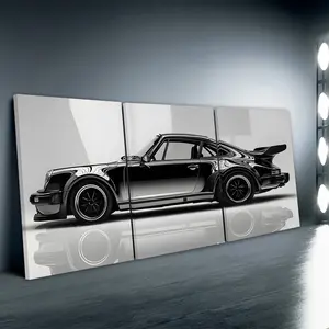 3pcs/Set Wooden Framed, GT3 RS Sports Car Motivational Poster, Classic Car Art Print, Creative Design Print, Luxury Sports Car Wall Art Canvas Painting, Modern Minimalist Design, Ideal For Bathroom, Bedroom, Office, Home Decoration, Perfect Gift