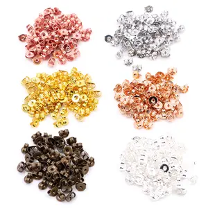 200pcs/lot Earring Post Backs Stopper Scrolls Ear Post Butterfly For Jewelry Making DIY Blocked Caps Earring Backs Stoppers