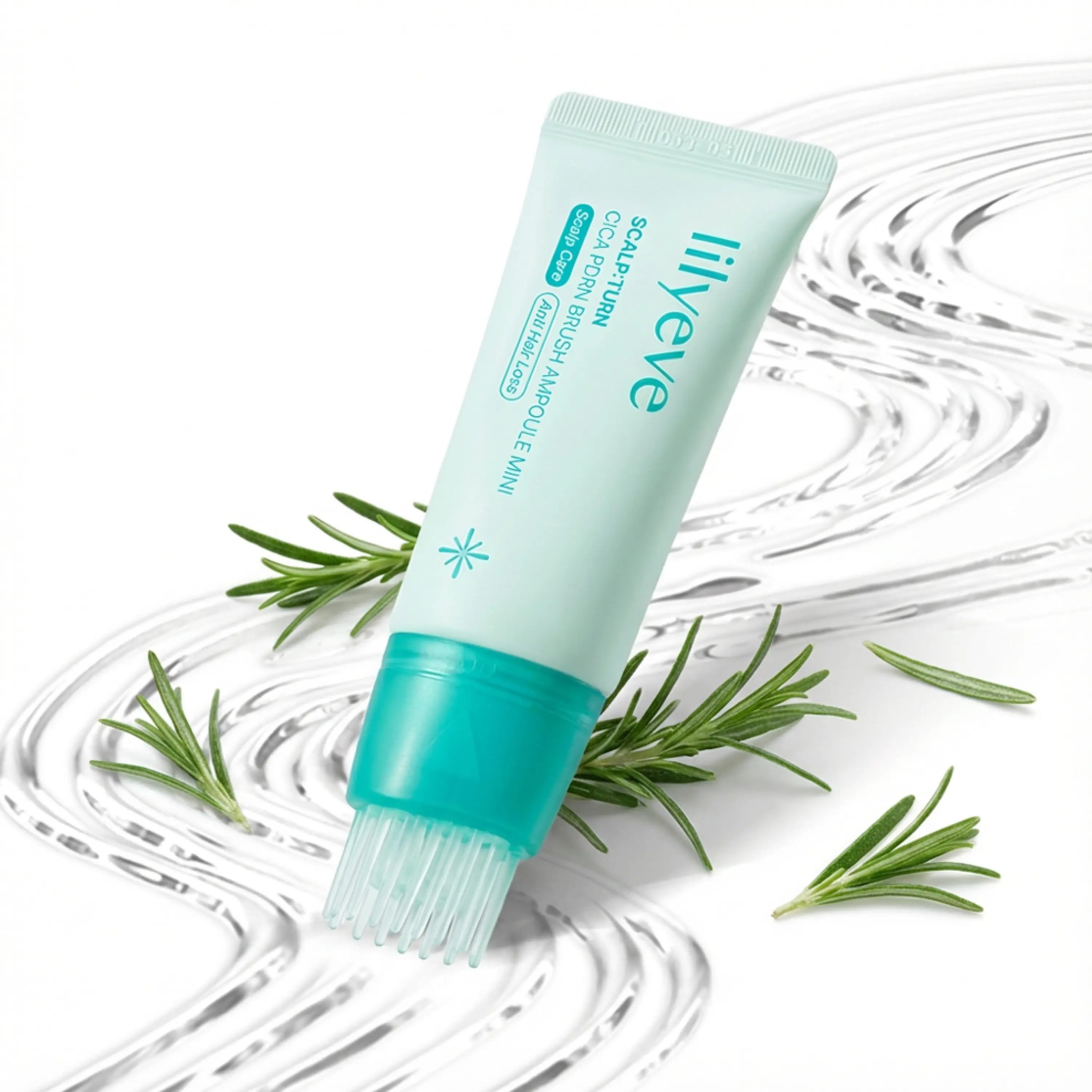 Lilyeve SCALPTURN Travel Size Cica PDRN Scalp Serum with Built-In Brush - Cica Calms Irritation, Dandruff & Flaky Care, 1.01 fl. oz. Liquid Serum, Haircare Treatment Tube