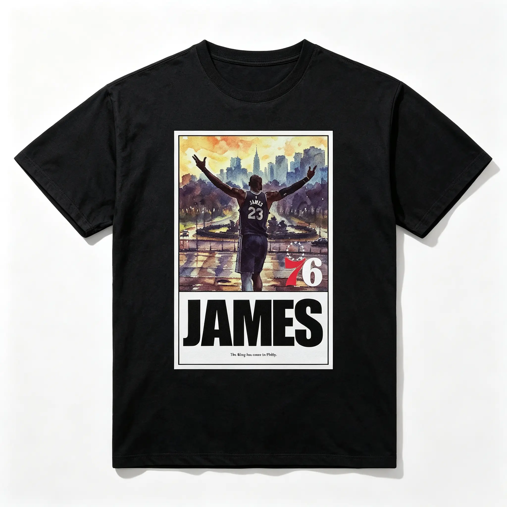 LeBron James King Arrived Graphic T-Shirt, Vintage Basketball Legend Streetwear Tee, Retro Oversized Casual Shirt, Trendy Fan Gift Top for Men