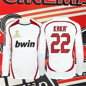 2006 2007 Away Retro White No.22 Kaka LongSleeved Soccer Jersey