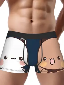 1pcs Bear And Panda Bubu Dudu Underpants Homme Panties Male Underwear Print Shorts Boxer Briefs Stretch Boxer Shorts