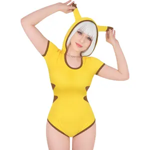 Littleforbig Cotton Hoodie Romper Sexy Pikachu Cosplay Costume Onesie Pajamas Bodysuit - I Choose You Classic Series