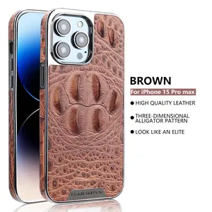High-end Crocodile Claw Pattern Business Phone Case for 16ProMax/15Plus/14/13/12Pro Light Luxury Personalized Large Hole Lens Full Shockproof Protective Cover