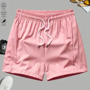 Women’s casual athletic shorts—simple and breathable, with side pockets and an elastic drawstring waistband; suitable for outdoor fitness, running, yoga, and casual wear; women’s shorts, womenswear.