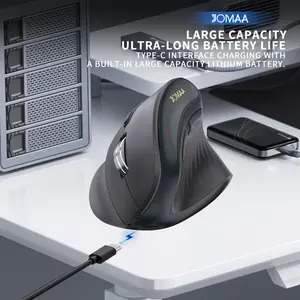 JOMAA Right Hand RGB Backlit Vertical Mouse Wireless Bluetooth 2.4G Ergonomic Mice Silent Click with 4 DPI Levels & USB-C Charging