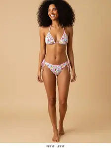 Women's Floral Print Bikini Set, Casual Fashion Chic Swimsuit for Beach Holiday Vacation, Ladies Swimwear for All Seasons