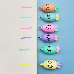 6pcs/12pcs carrot highlighters, fun and colorful markers, small and portable, suitable for diary, doodle, note taking, great for school and office supplies, holiday gifts, vibrant stationery, Funny Teacher Pens
